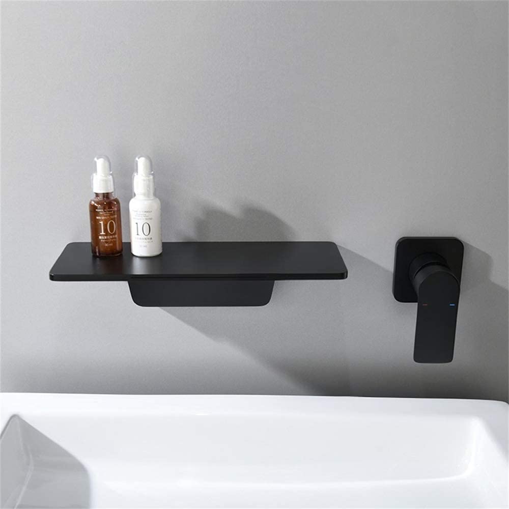Single Handle Widespread Wall Mounted Bathroom Faucet with Shelf Function
