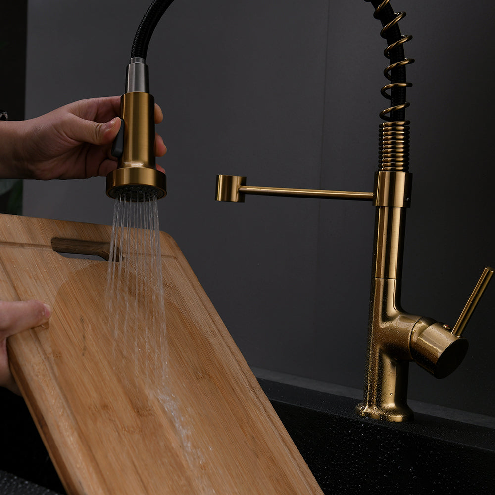 Modern Single Handle Pull Down Kitchen Faucet With Spray
