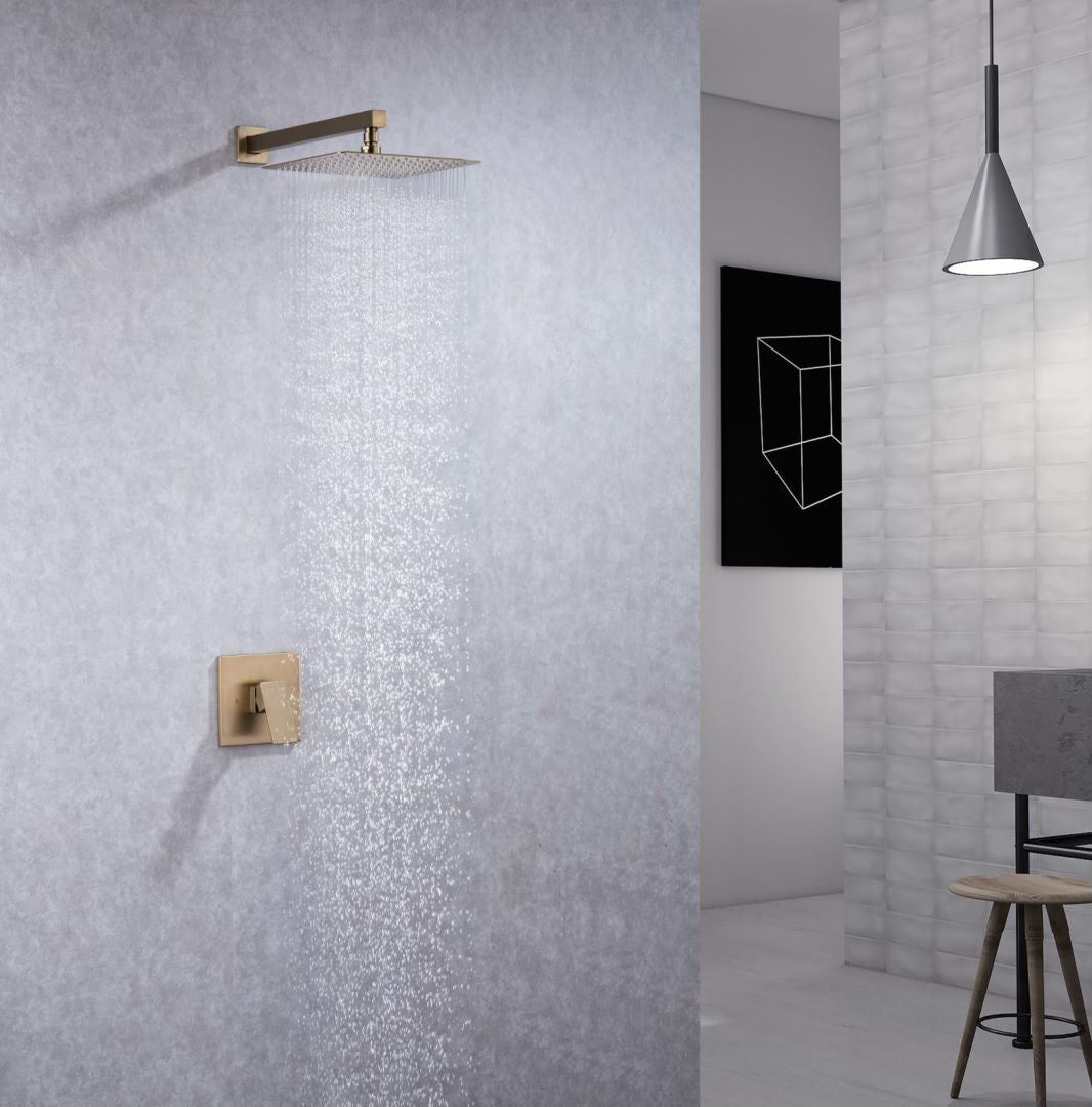 Wall Mounted 10 in. Rain Shower Head Faucet with Valve