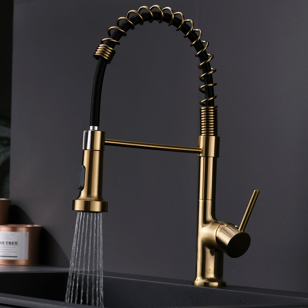 Modern Single Handle Pull Down Kitchen Faucet With Spray