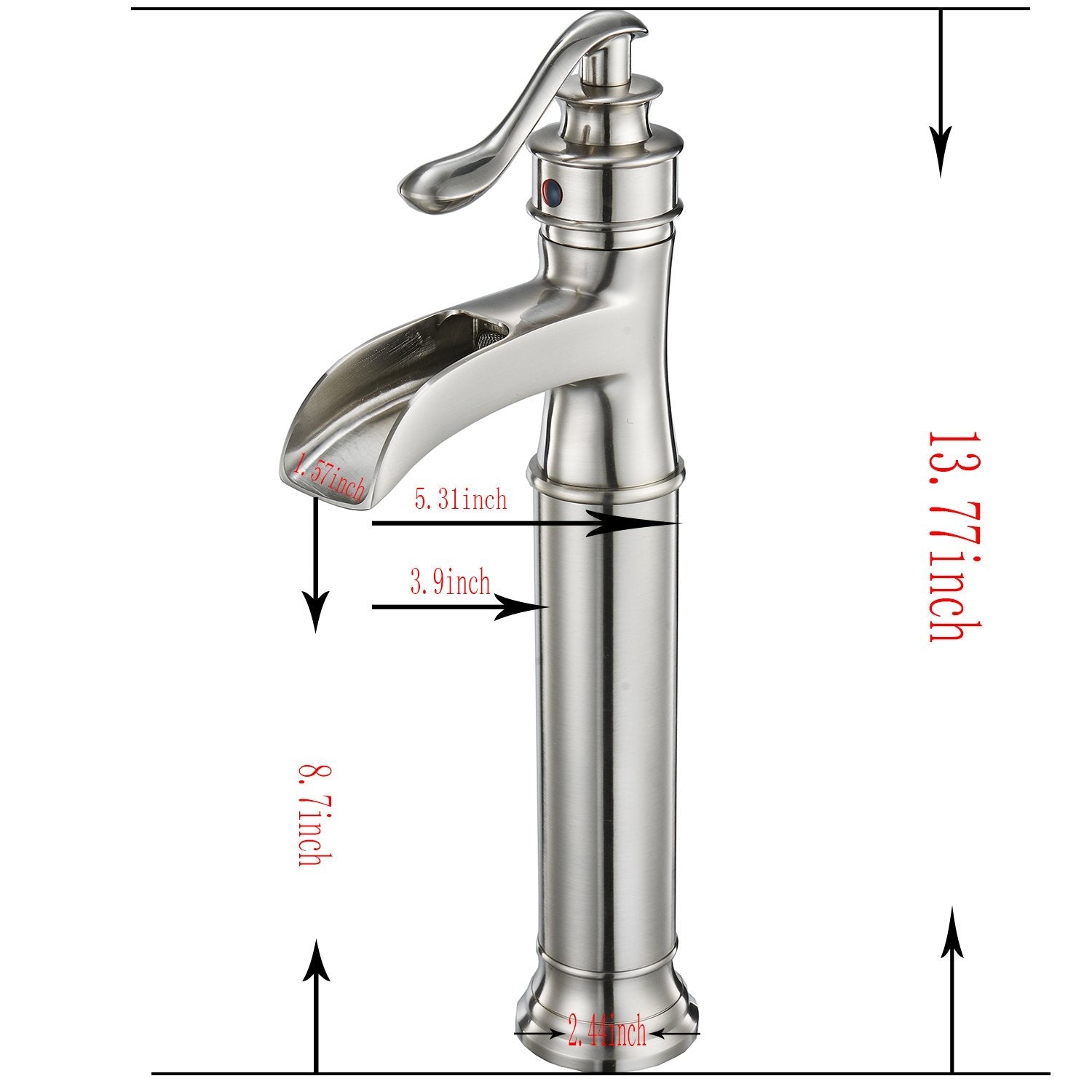 Single Hole Single-Handle Bathroom Faucet with Drain Kit Included