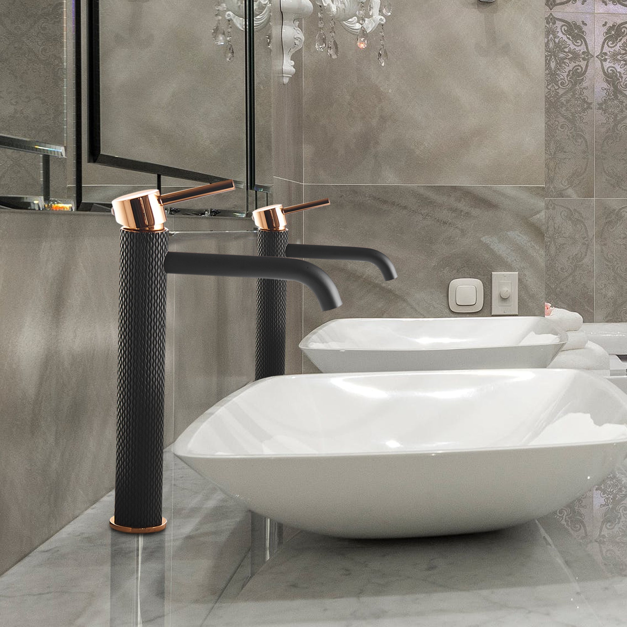 black bathroom faucet