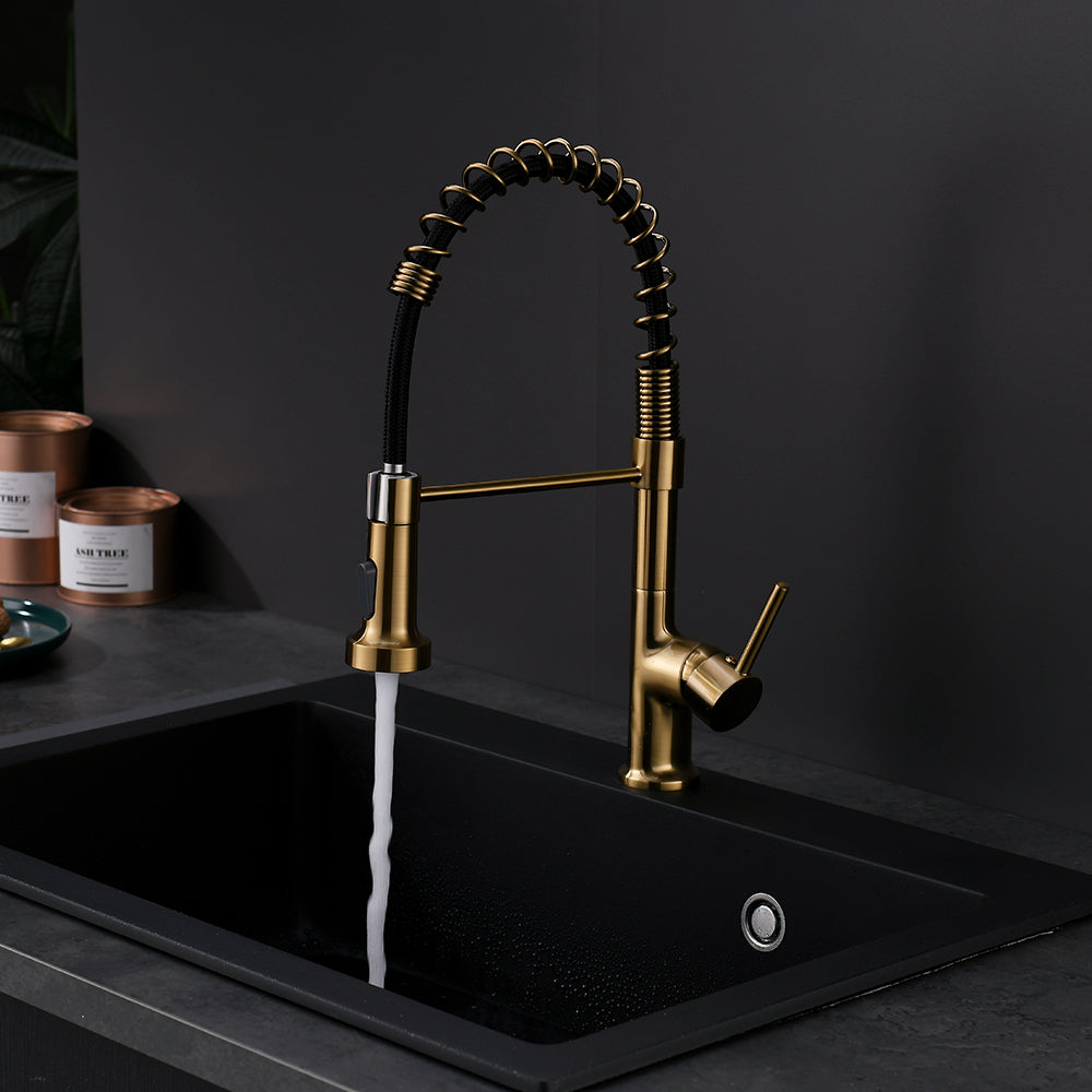 Modern Single Handle Pull Down Kitchen Faucet With Spray