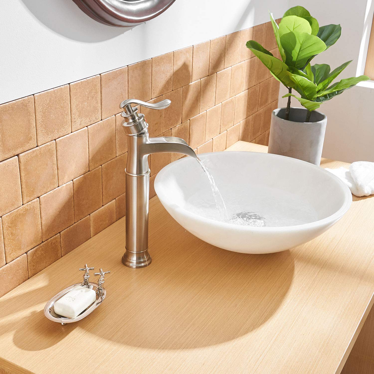Single Hole Single-Handle Bathroom Faucet with Drain Kit Included