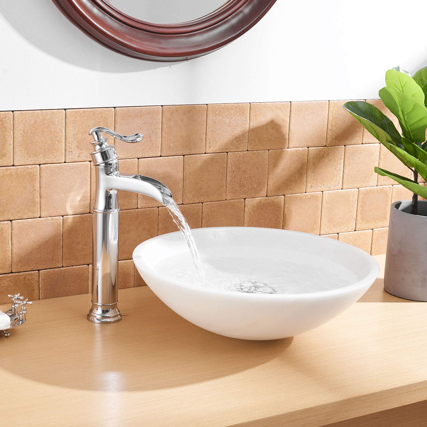 Single Hole Single-Handle Bathroom Faucet with Drain Kit Included