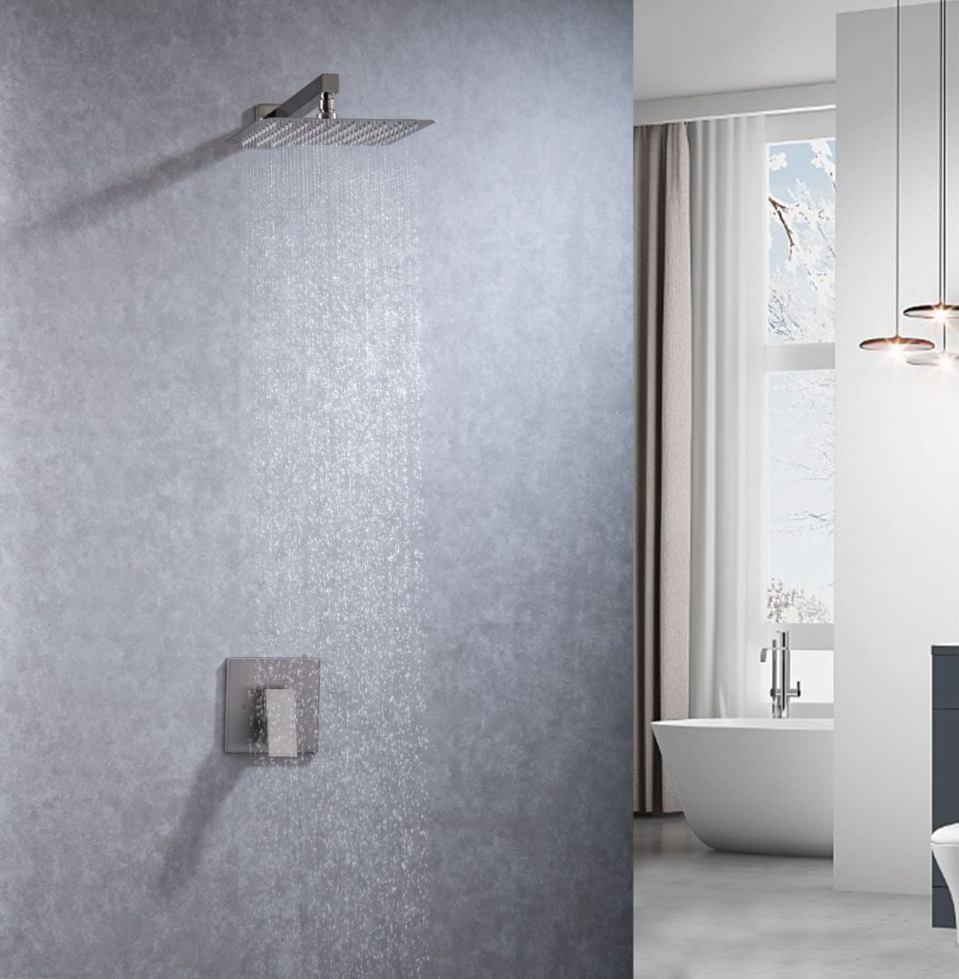 Wall Mounted 10 in. Rain Shower Head Faucet with Valve