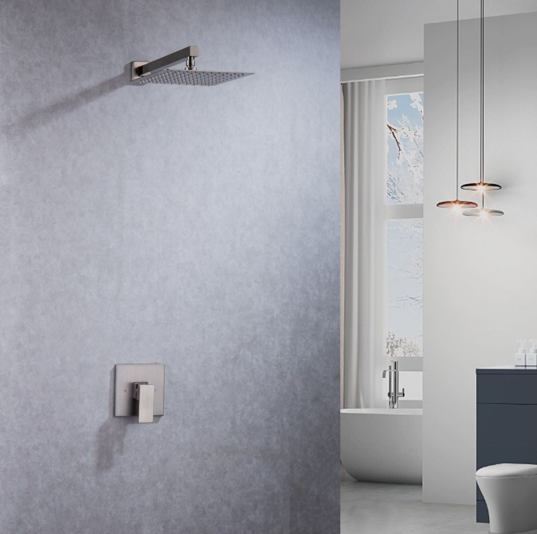 Wall Mounted 10 in. Rain Shower Head Faucet with Valve