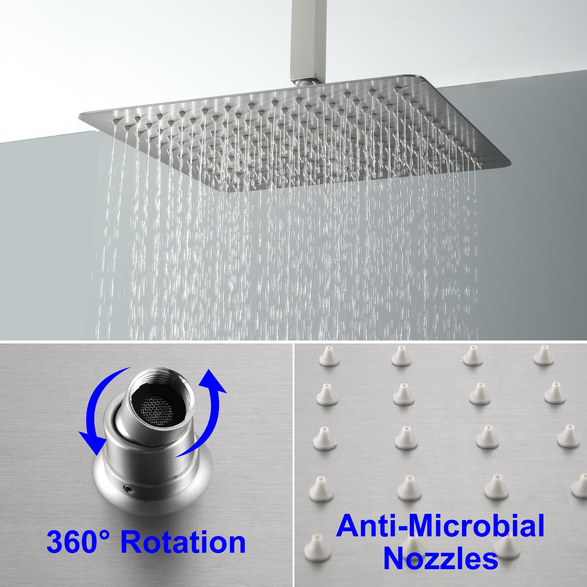 shower systems with rain head
