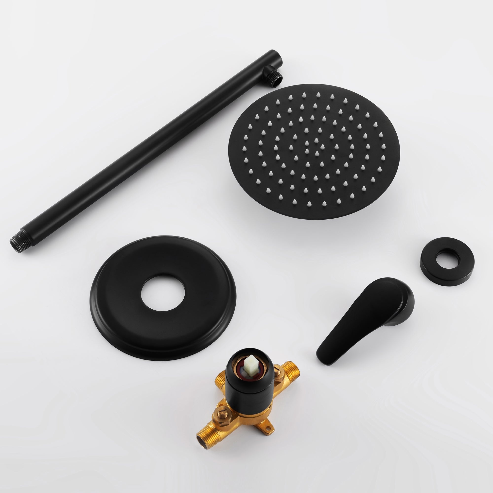 8 inch/ 9 inch 1-Spray Patterns with 2.1 GPM Wall Mount Fixed Shower Head with Valve Included