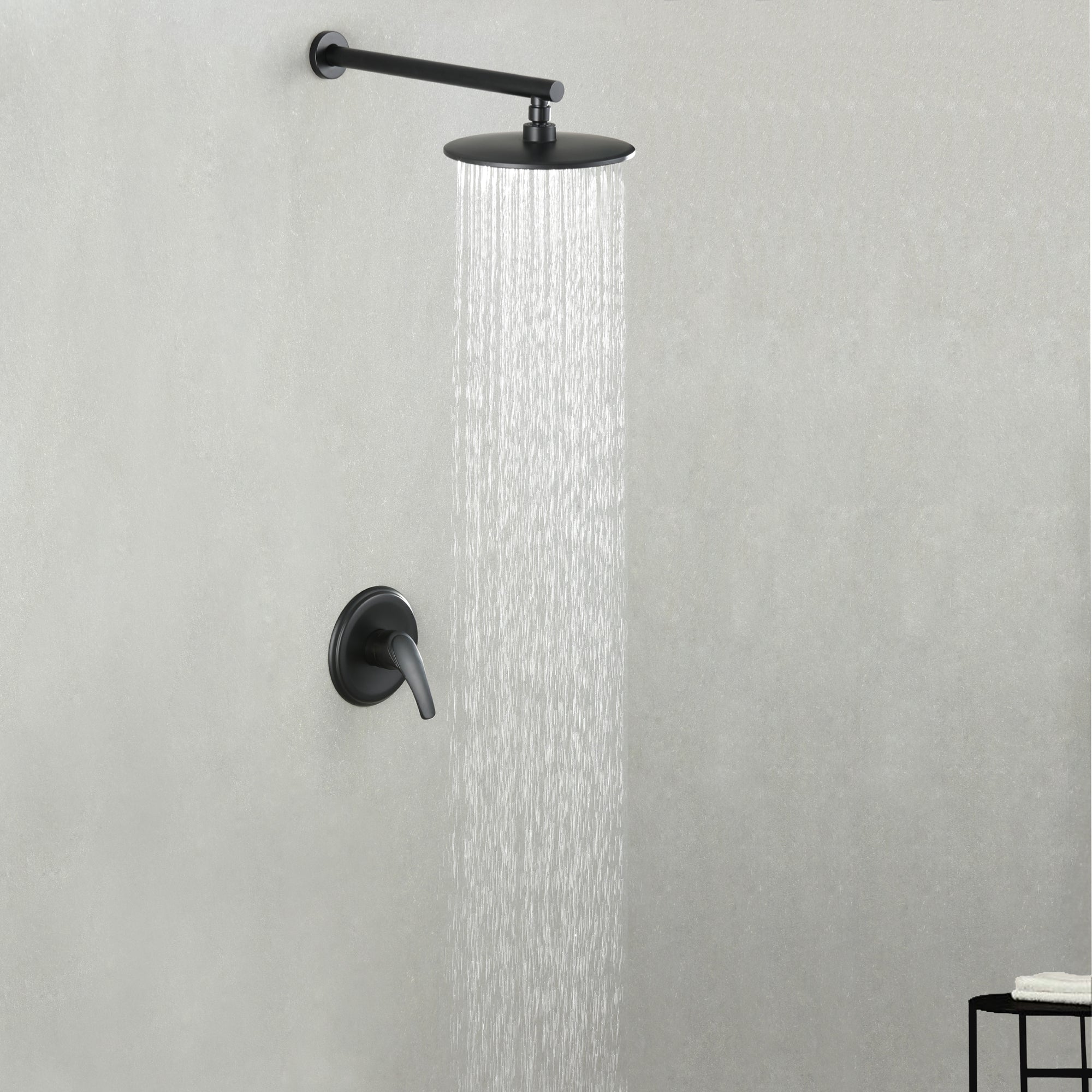 8 inch/ 9 inch 1-Spray Patterns with 2.1 GPM Wall Mount Fixed Shower Head with Valve Included
