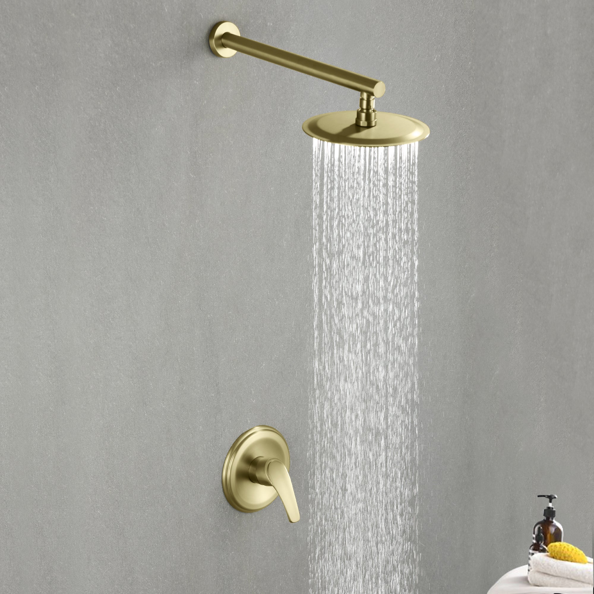 8 inch/ 9 inch 1-Spray Patterns with 2.1 GPM Wall Mount Fixed Shower Head with Valve Included