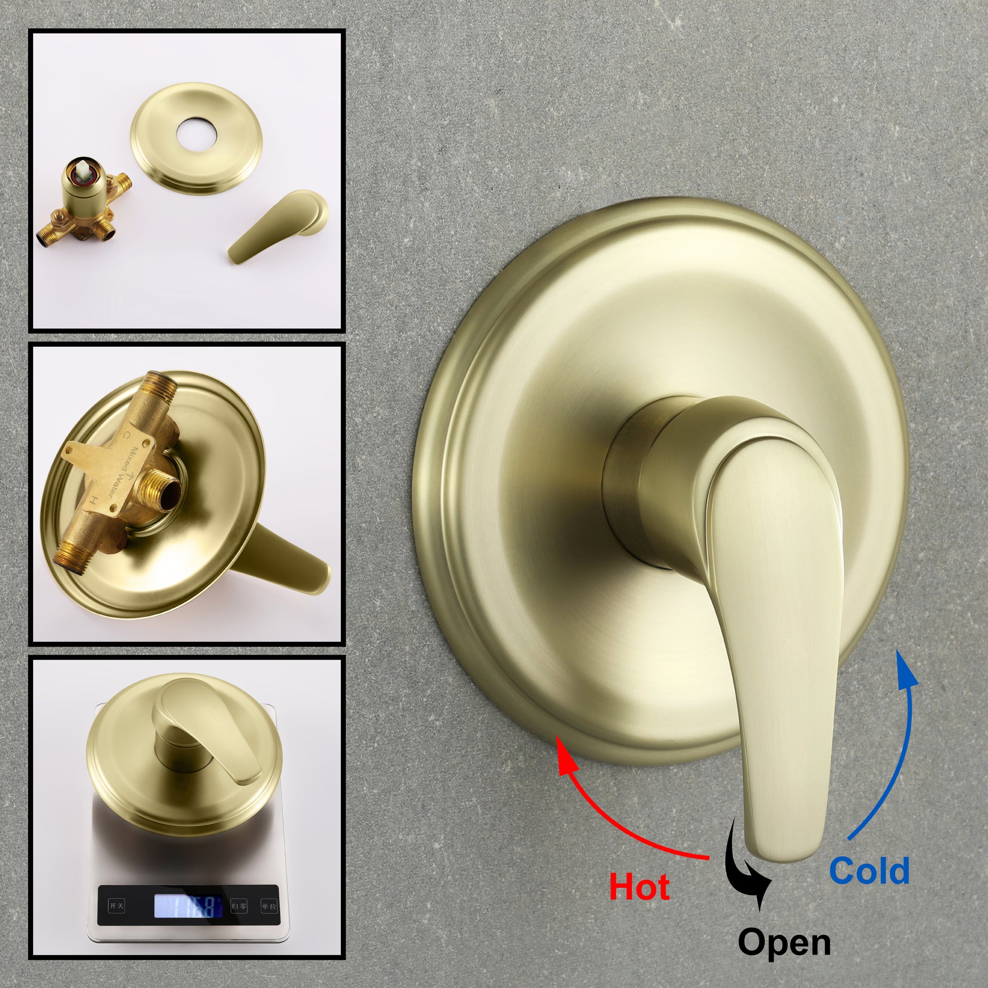 8 inch/ 9 inch 1-Spray Patterns with 2.1 GPM Wall Mount Fixed Shower Head with Valve Included