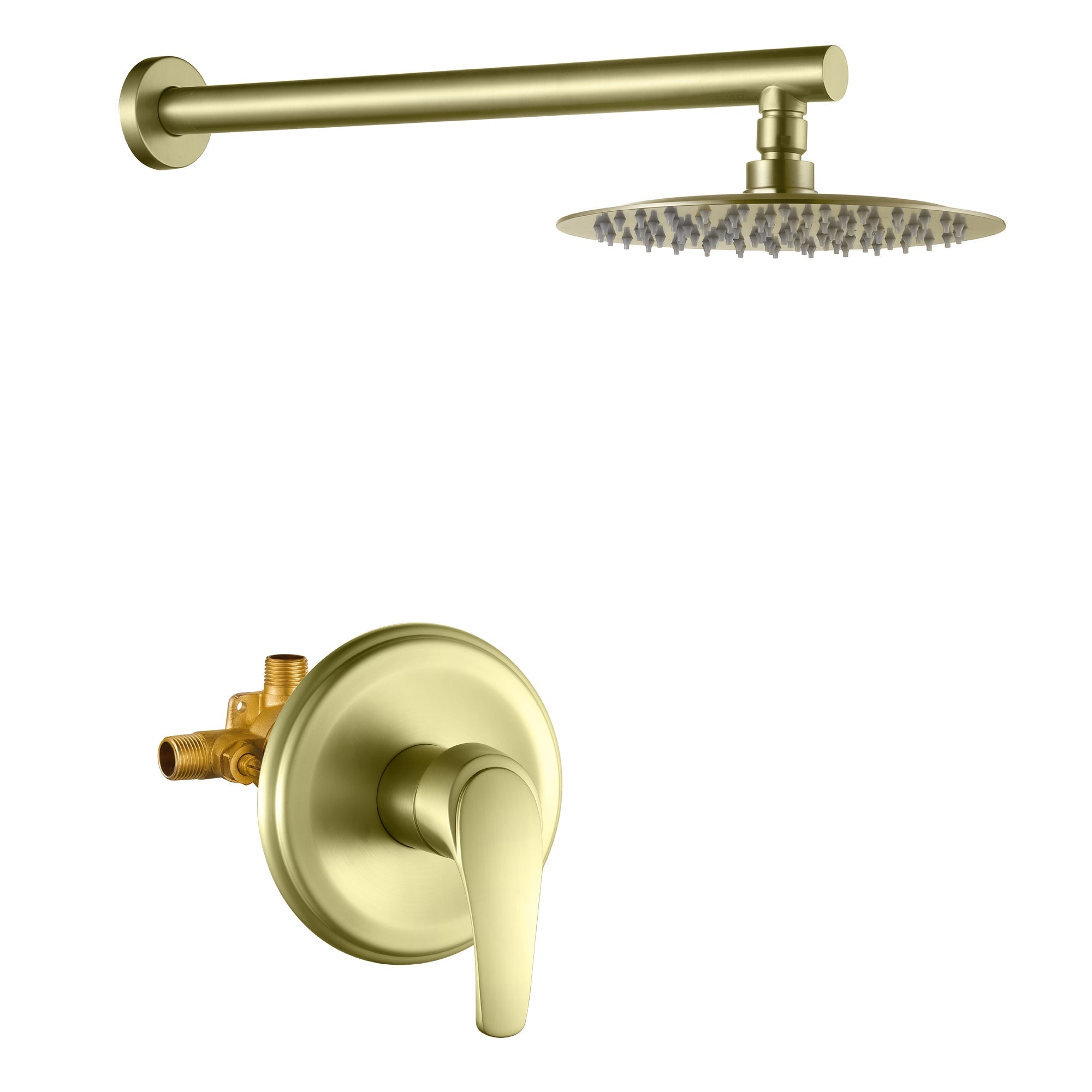 8 inch/ 9 inch 1-Spray Patterns with 2.1 GPM Wall Mount Fixed Shower Head with Valve Included