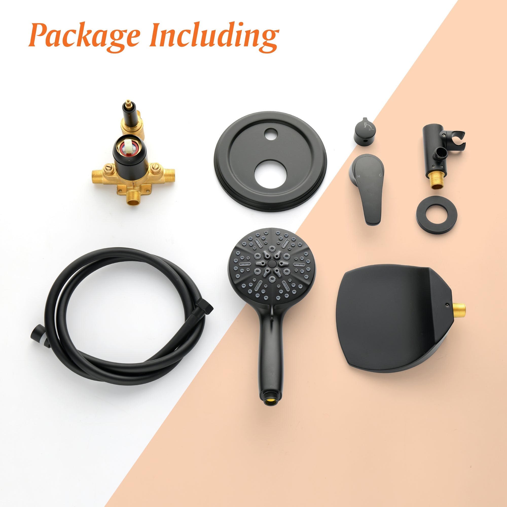 Single-Handle Wall Mount Roman Tub Faucet with Round Hand Shower