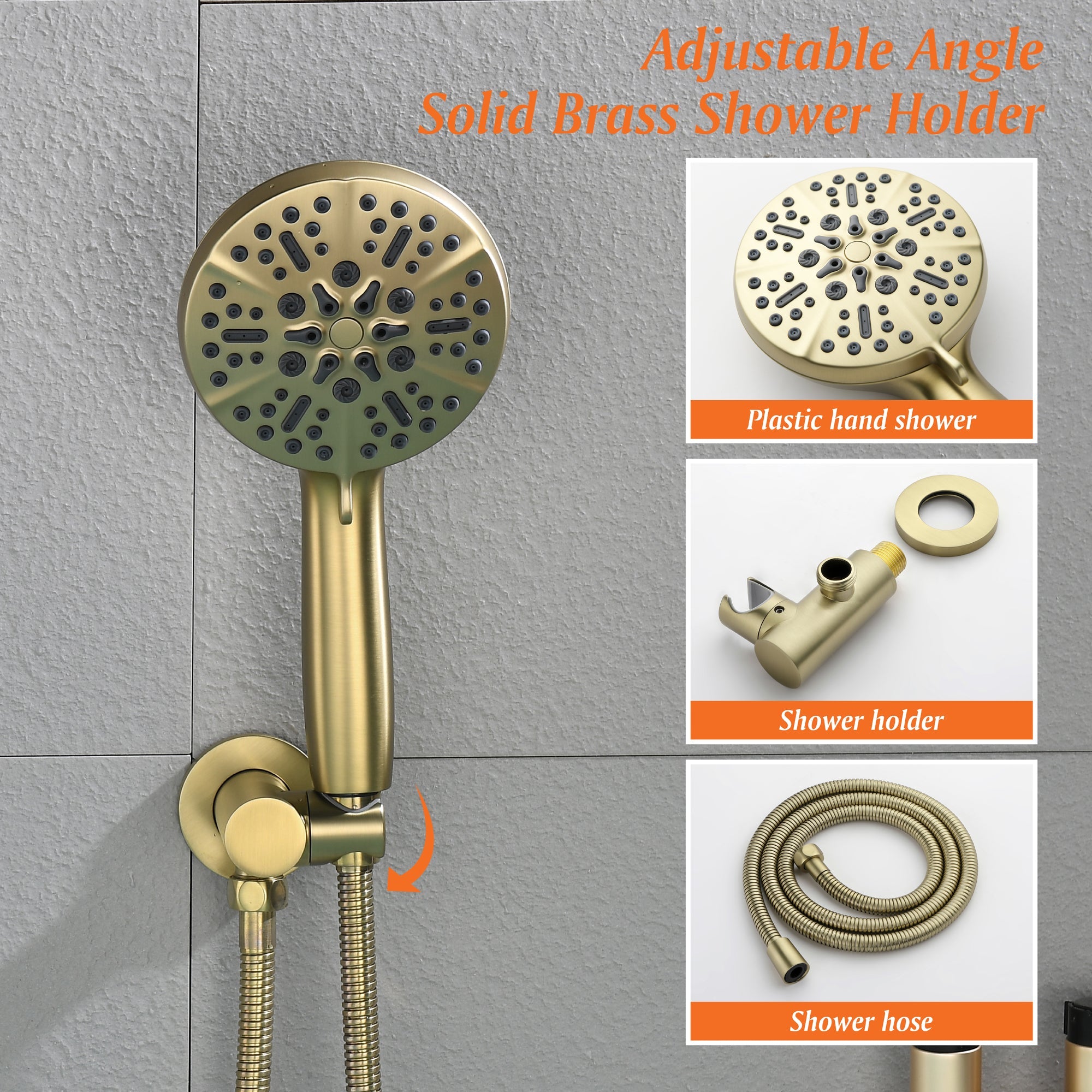 Single-Handle Wall Mount Roman Tub Faucet with Round Hand Shower