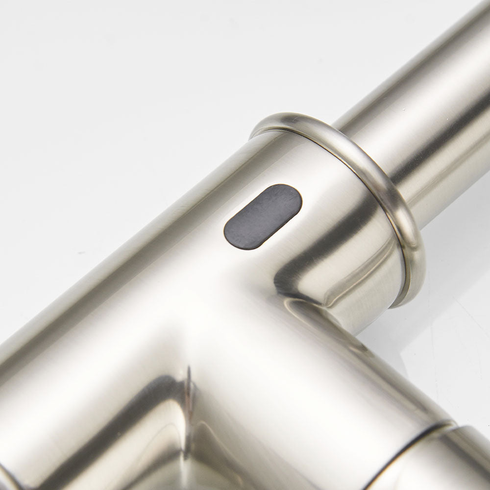 Smart Touchless Kitchen Sink Faucet with Pull Down Sprayer in Brushed Nickel
