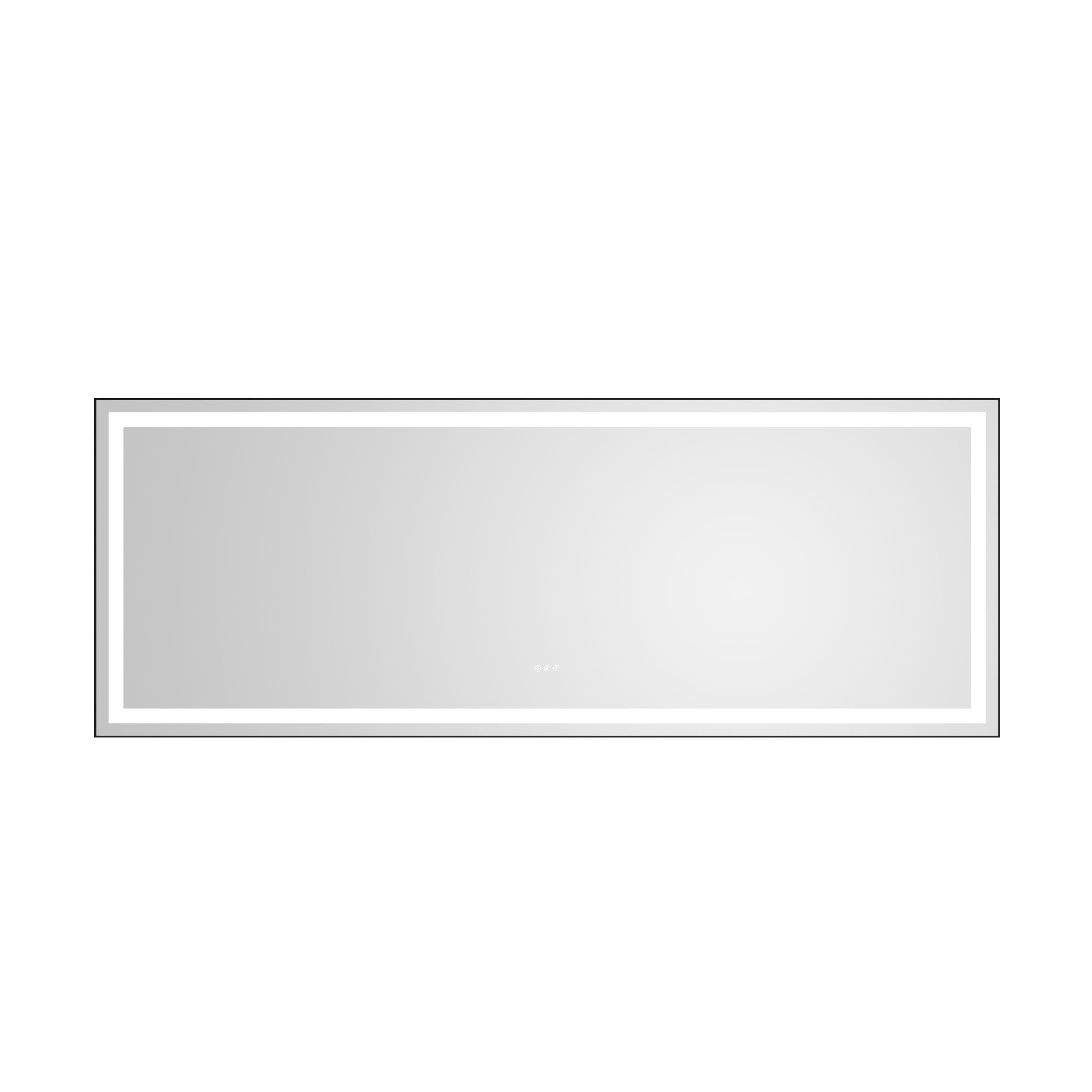 96 in. W x36 in. H Framed LED Single Bathroom Vanity Mirror in Polished Crystal