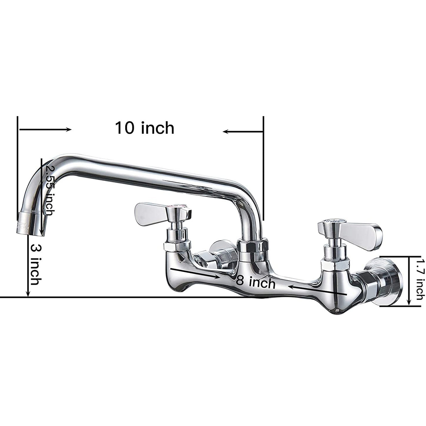 2 Handle Wall Hanging Kitchen Faucet Design Drawing