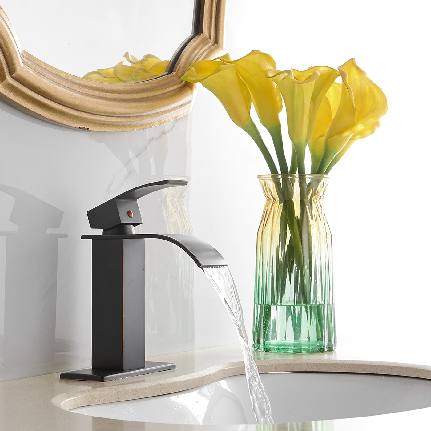 waterfall bathroom faucet