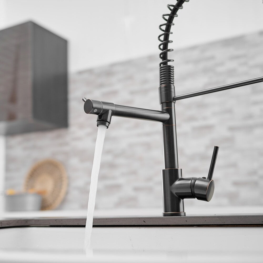 Single Handle Pull Down Spring Kitchen Faucet with Sprayer