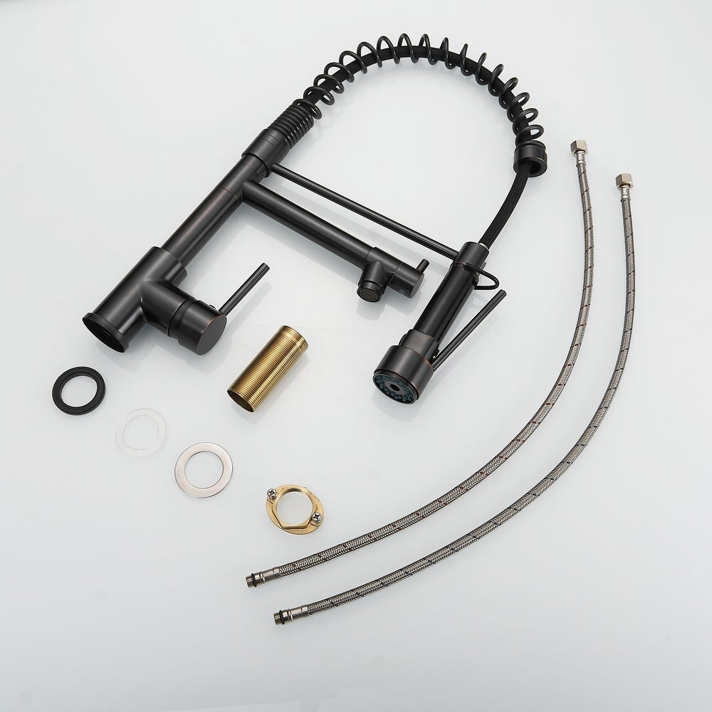Single Handle Pull Down Spring Kitchen Faucet with Sprayer
