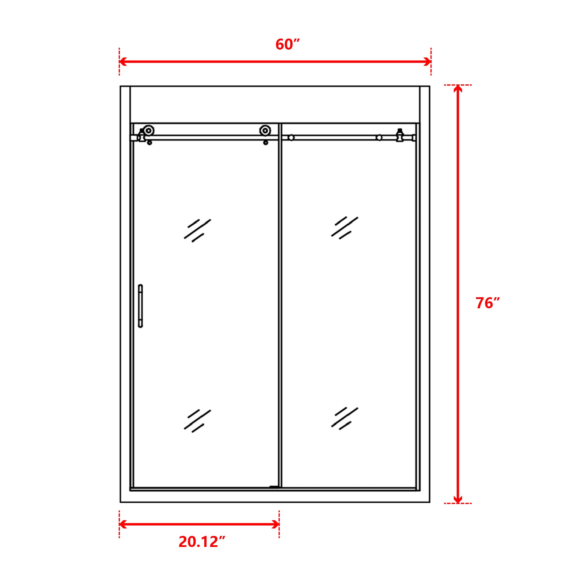 glass shower sliding door