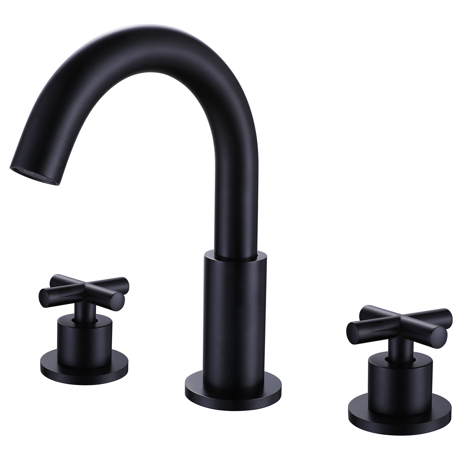 8 in. Widespread Double Handle High Arc Spout Bathroom Faucet in Matte Black