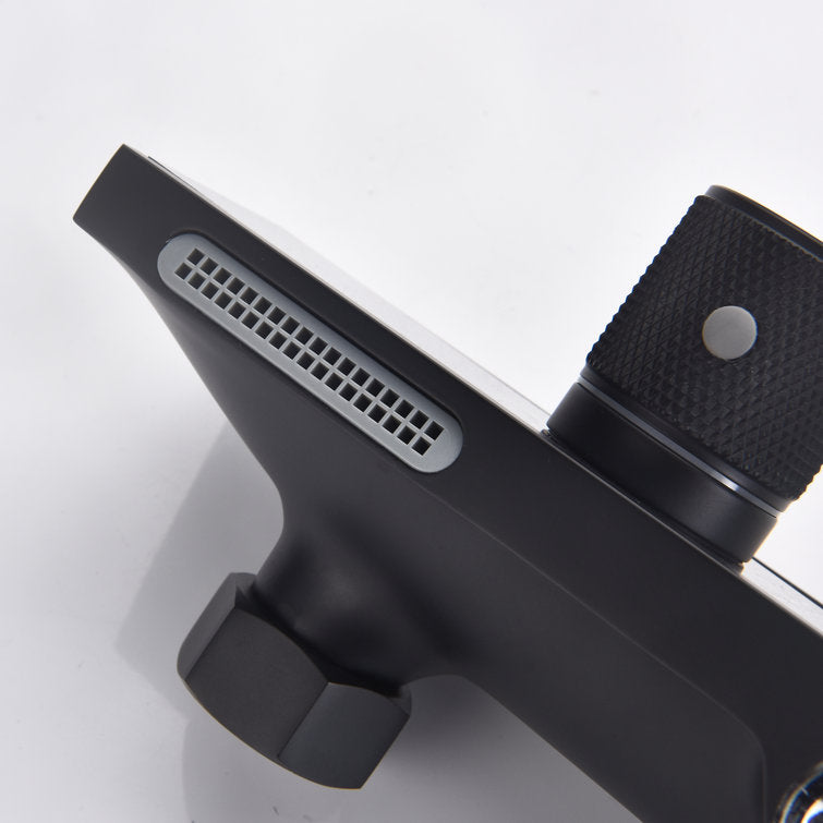 Matte Black Slide Bar Three Functions Shower Faucet Set With Rough-In Valve