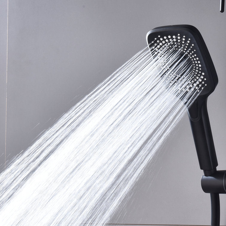 Matte Black Slide Bar Three Functions Shower Faucet Set With Rough-In Valve