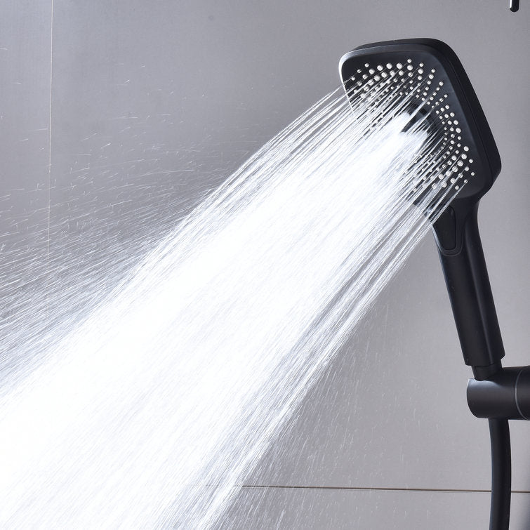 Matte Black Slide Bar Three Functions Shower Faucet Set With Rough-In Valve