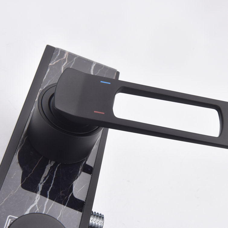 Matte Black Slide Bar Three Functions Shower Faucet Set With Rough-In Valve