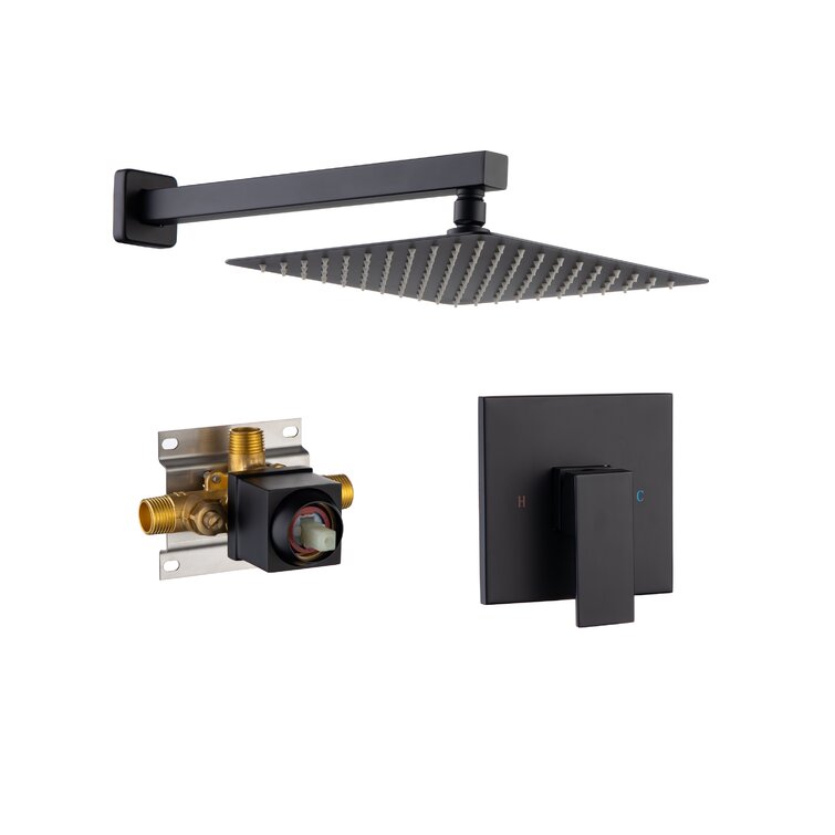 Wall Mounted 10 in. Rain Shower Head Faucet with Valve