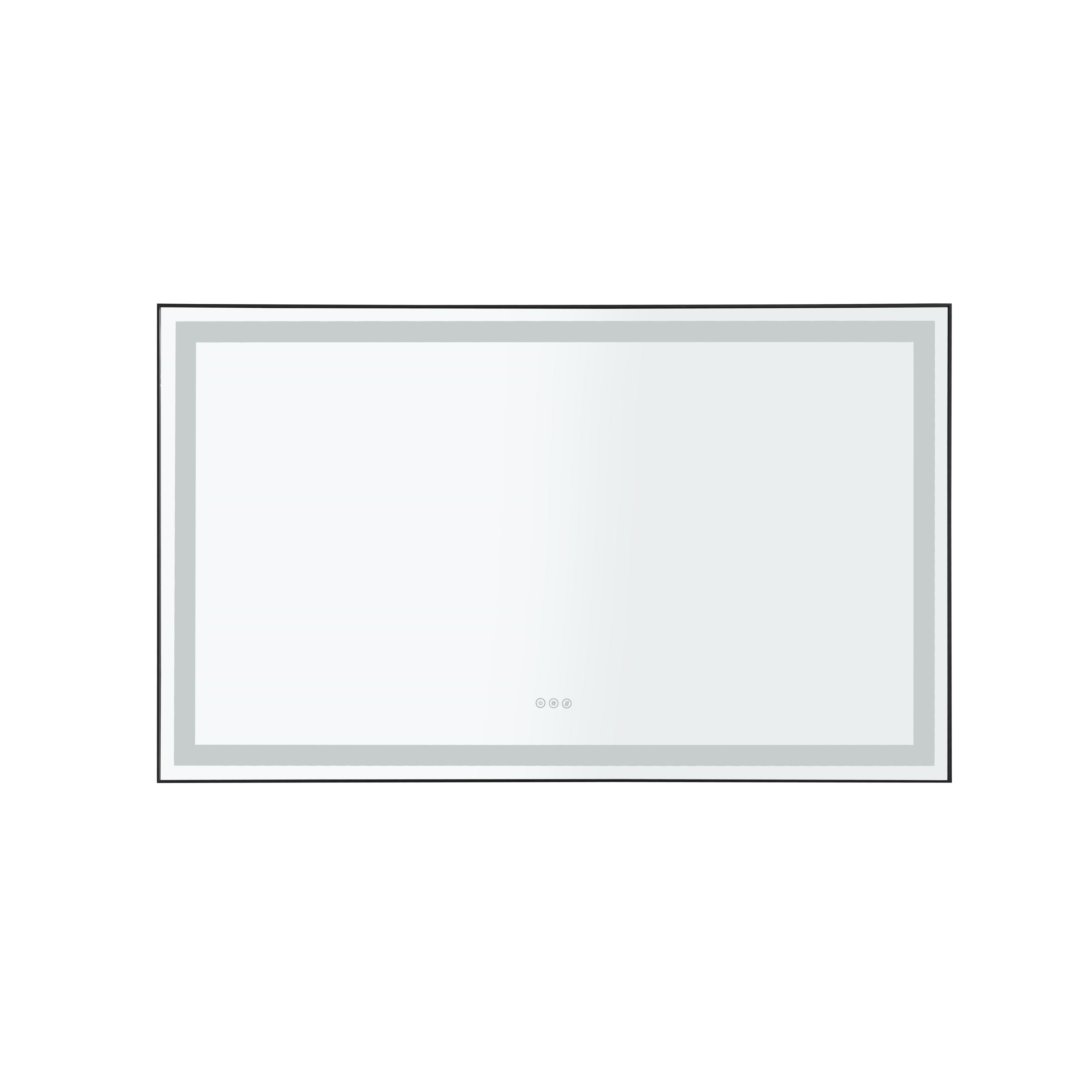 60 in. W x 36 in. H Framed LED Lighted Bathroom Wall Mounted Mirror with High Lumen+Anti-Fog Separately Control