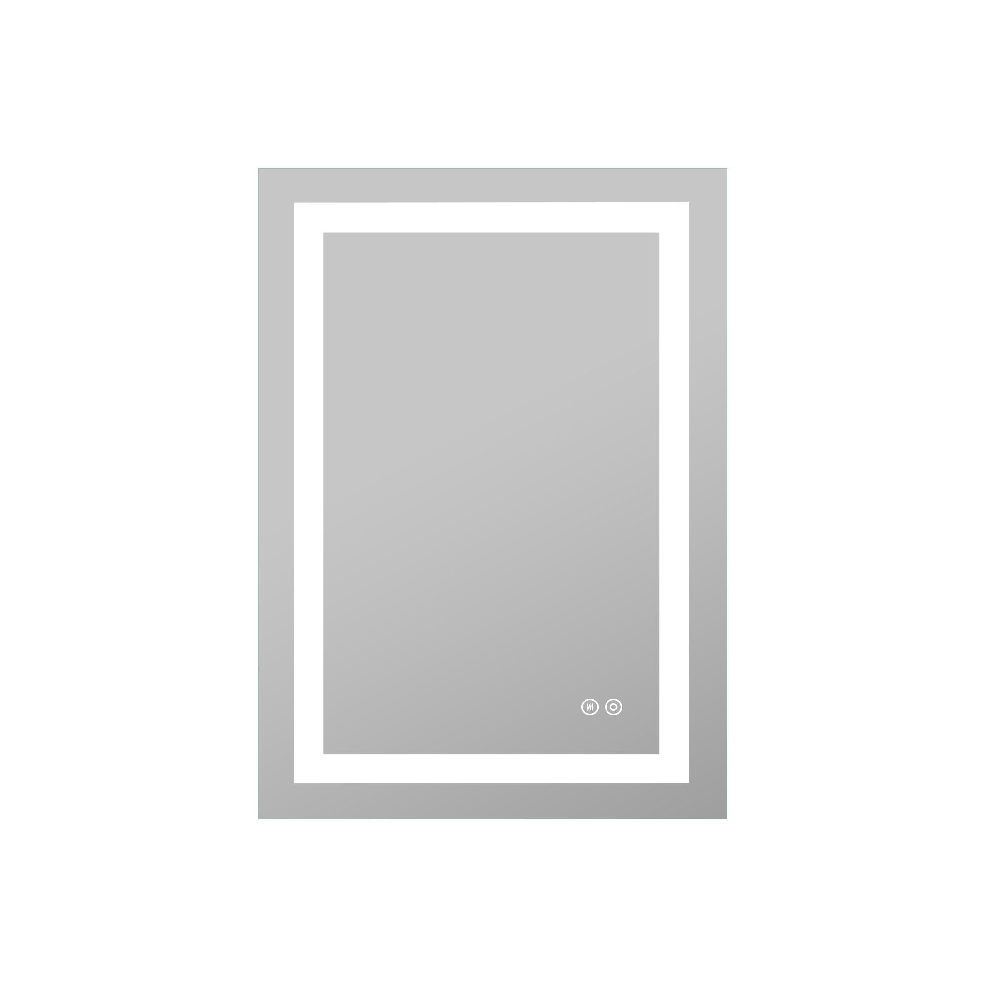 20 in. W x 28 in. H Rectangular Frameless Bathroom Mirror with Anti-Fog in Aluminum
