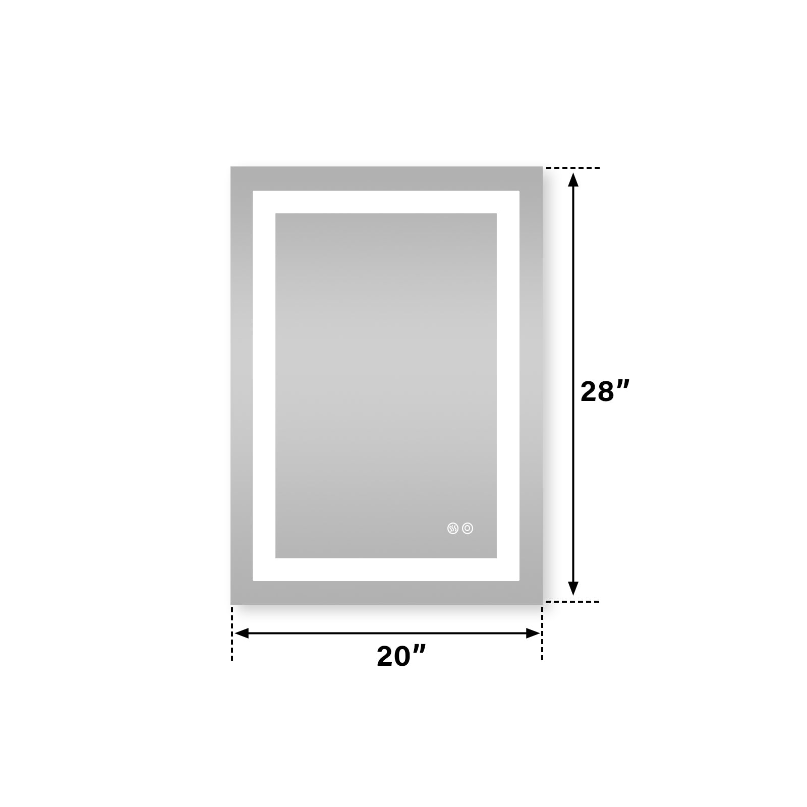 20 in. W x 28 in. H Rectangular Frameless Bathroom Mirror with Anti-Fog in Aluminum