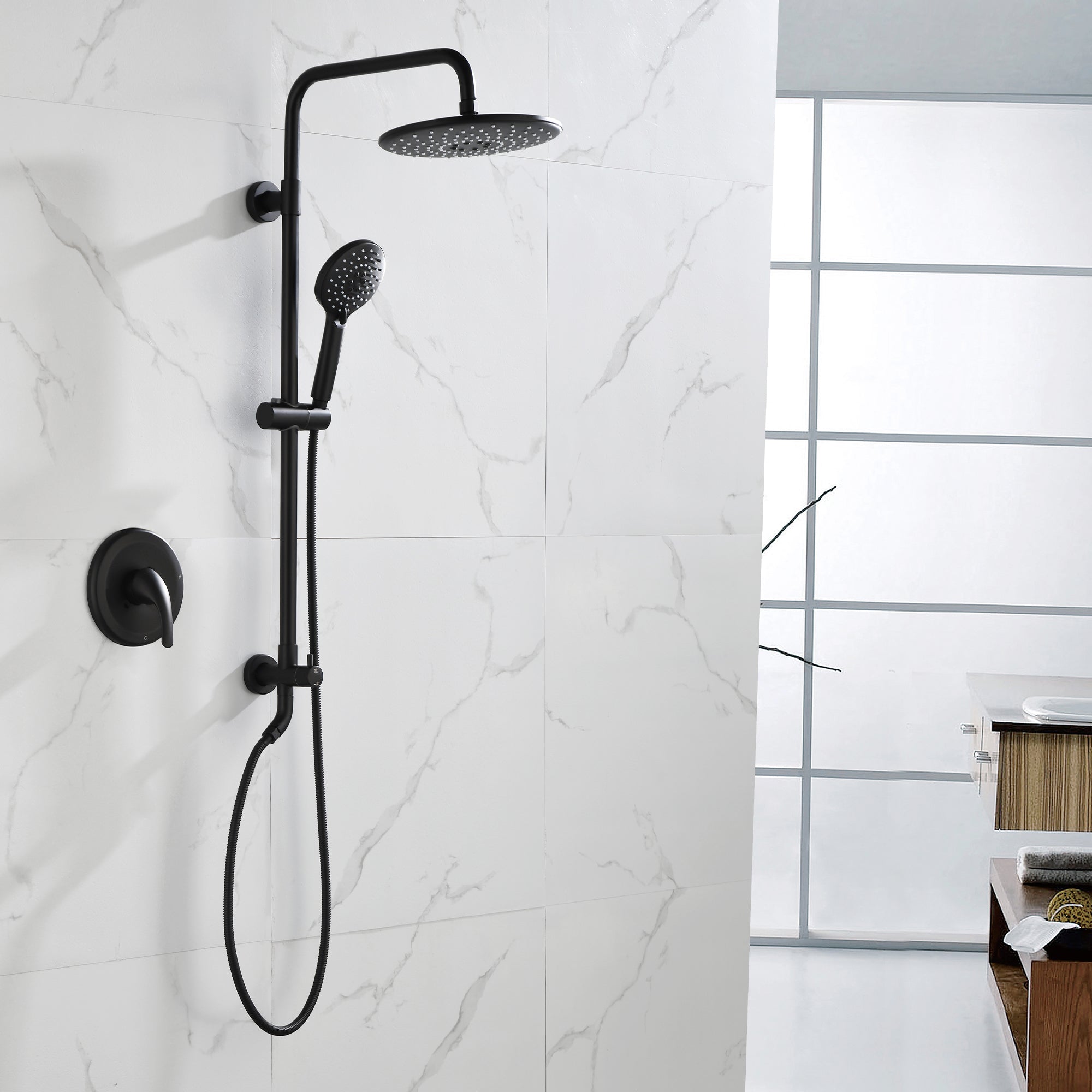 shower systems with rain shower and handheld