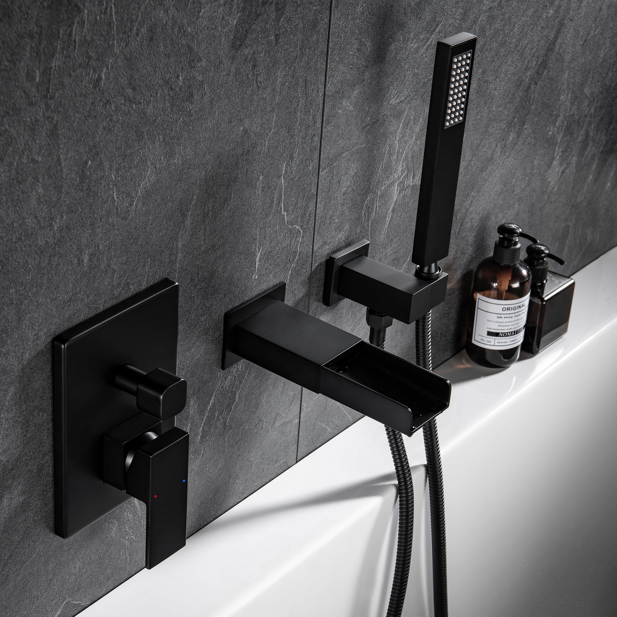 Single-Handle Wall Mount Tub Faucet with Hand Shower