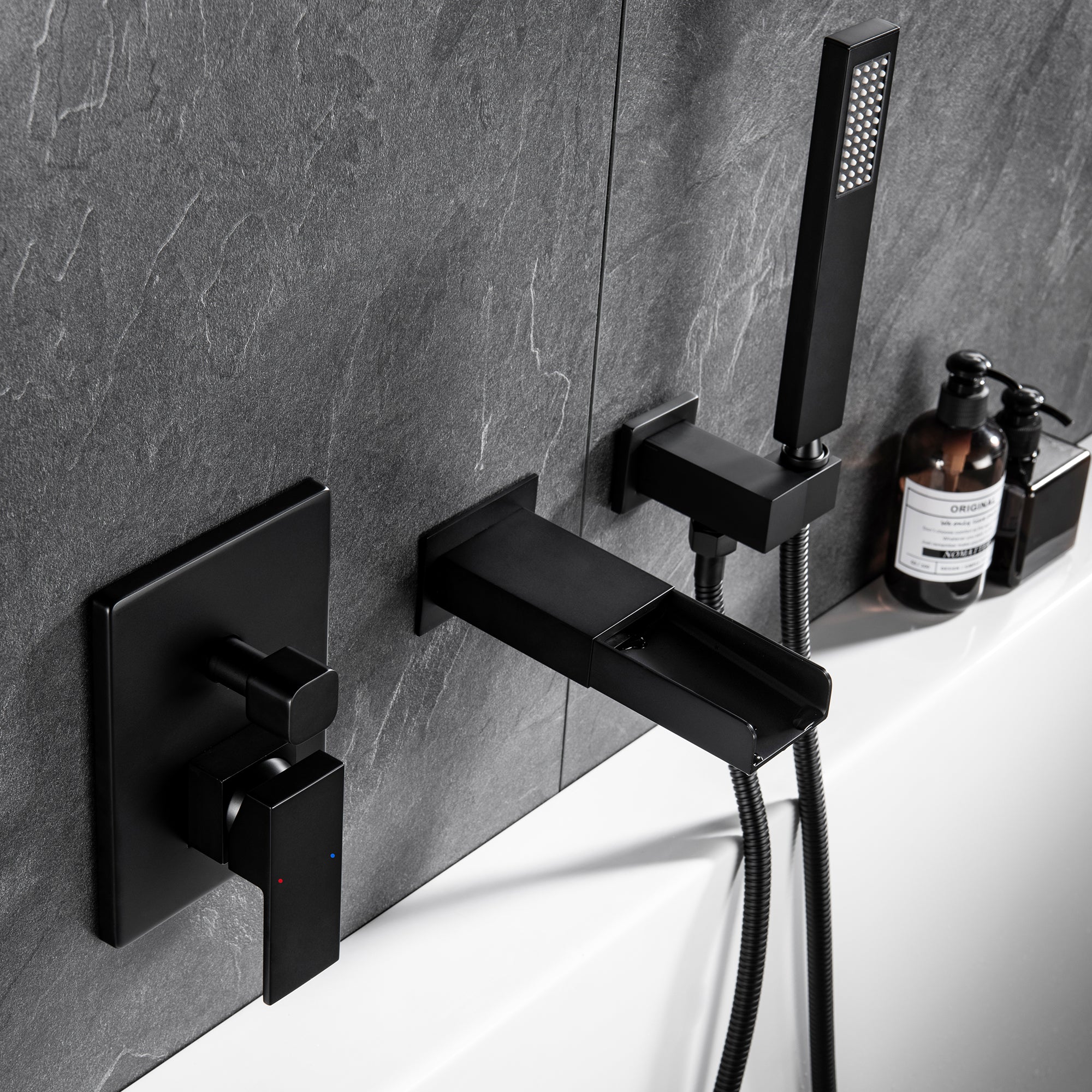 Single-Handle Wall Mount Tub Faucet with Hand Shower