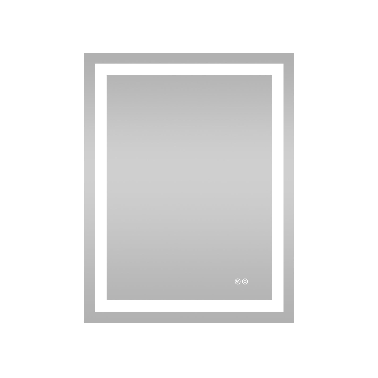28 in. W x 36 in. H Rectangular Frameless Anti-Fog Lighted Bathroom Mirror in Aluminum
