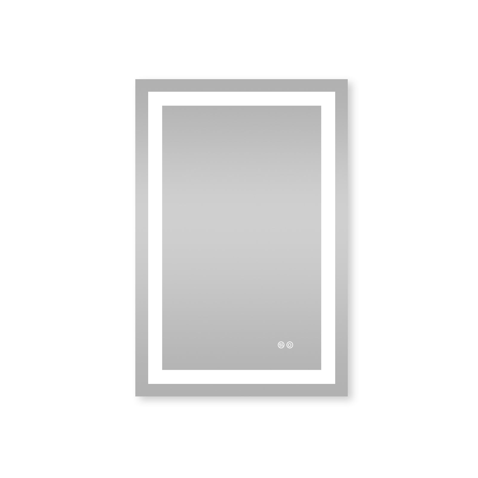 24 in. W x 36 in. H Rectangular Frameless Anti-Fog LED Light Bathroom Vanity Mirror in Aluminum