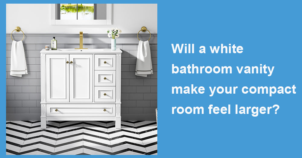 Will a white bathroom vanity make your compact room feel larger?