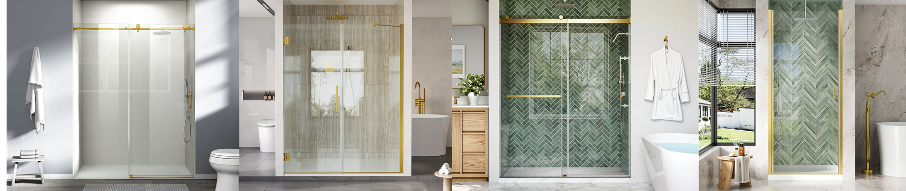 Brushed Gold Shower Door