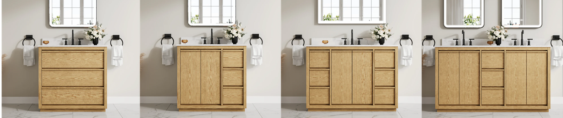 Natural Light Oak Vanities