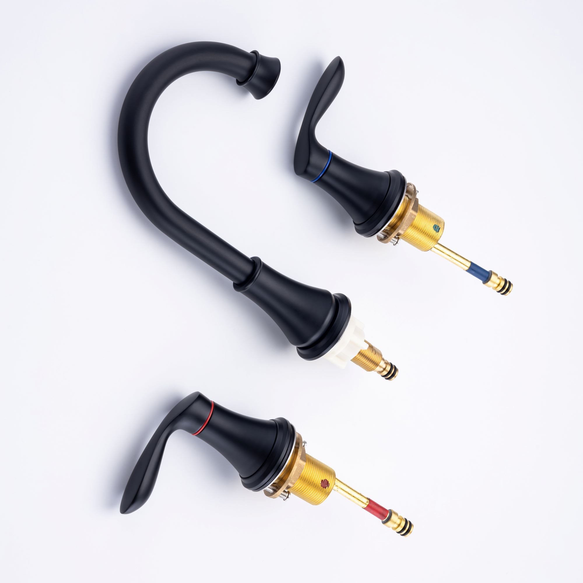 2-handle Bathroom Faucet with Drain Assembly