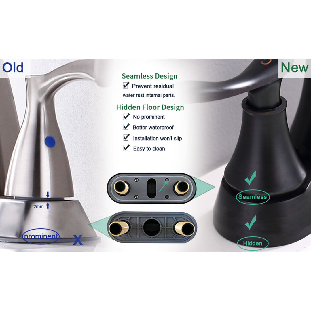2-Handle 360 Degree High Arc Swivel Bathroom Sink Faucet