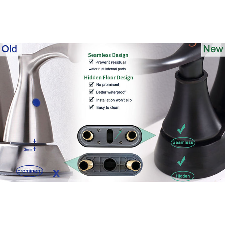 2-Handle 360 Degree High Arc Swivel Bathroom Sink Faucet