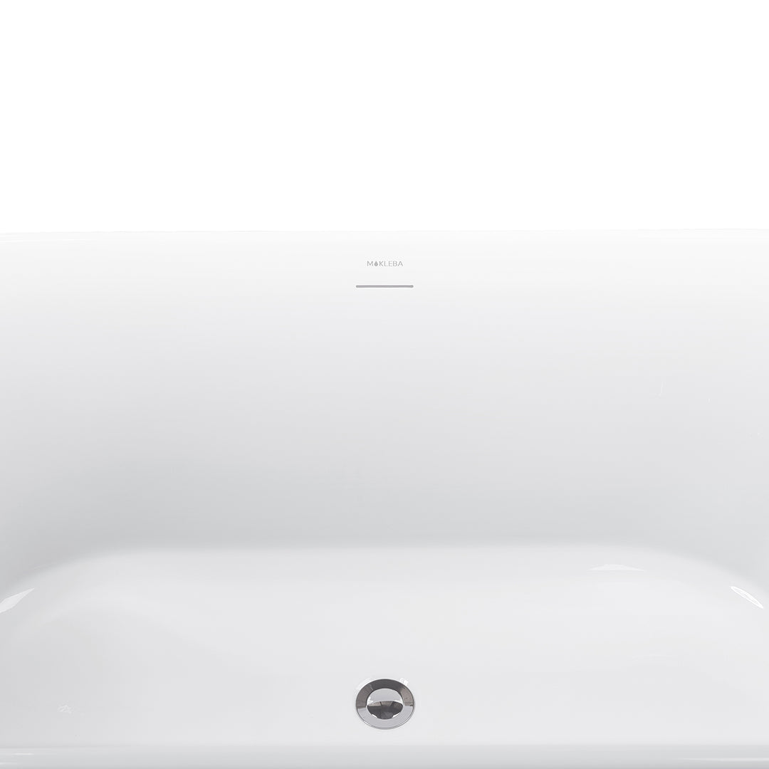 28-in W x 59-in L Gloss  Acrylic Oval Freestanding Soaking Bathtub