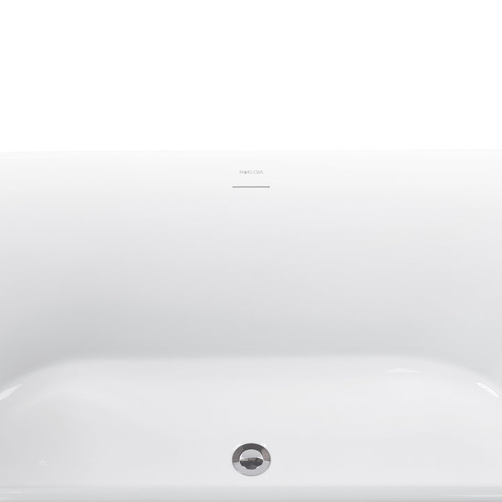 28-in W x 59-in L Gloss  Acrylic Oval Freestanding Soaking Bathtub