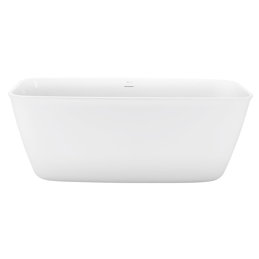 28-in W x 59-in L Gloss  Acrylic Oval Freestanding Soaking Bathtub