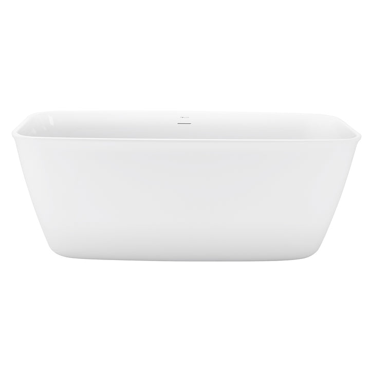 28-in W x 59-in L Gloss  Acrylic Oval Freestanding Soaking Bathtub